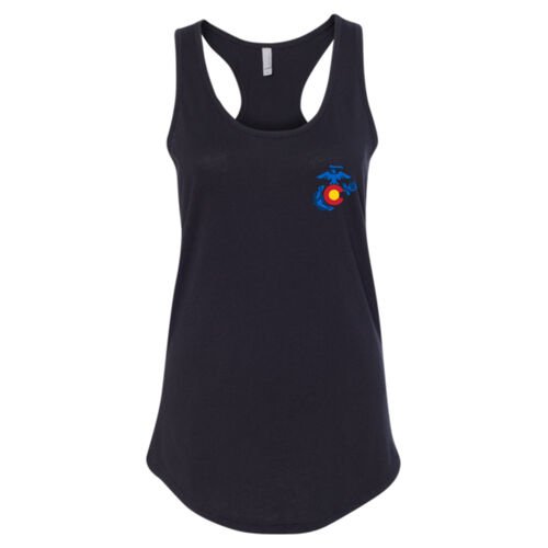 Next Level Apparel - Ladies' Ideal Racerback Tank-RS Denver Cowboy w/Mountains-Dark Colors Thumbnail