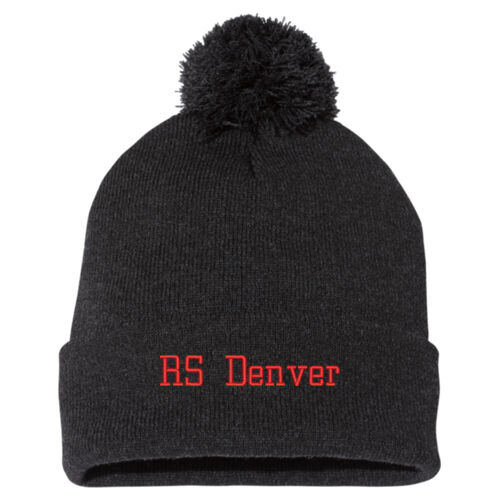 Sportsman Pom-Pom Knit Beanie-RS Denver Embroidered Thumbnail