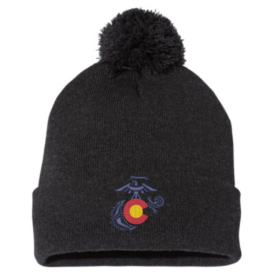 Sportsman Pom-Pom Knit Beanie-CO EGA Embroidered Thumbnail