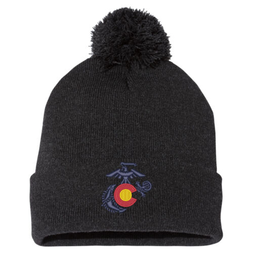 Sportsman Pom-Pom Knit Beanie-CO EGA Embroidered Thumbnail